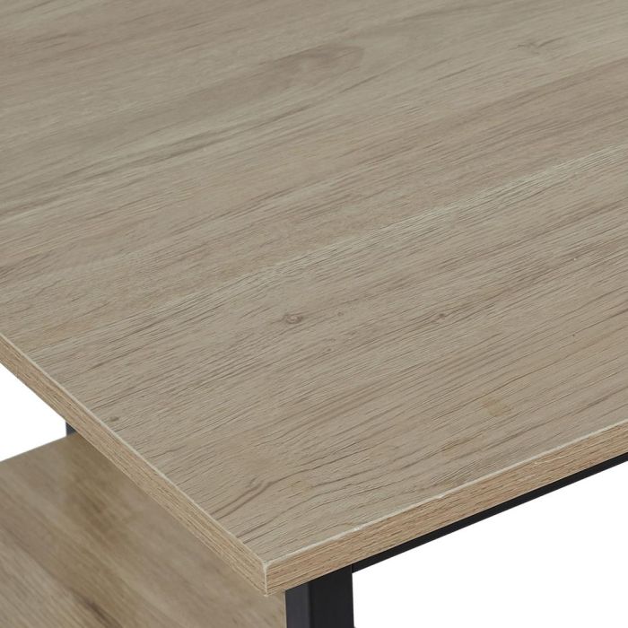 Home Deco Factory Escritorio Esquinero Job Negro Colección Industriel, Madera con Patas Negras, 120x74 cm 6