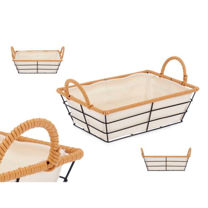 Kinvara Cesta con Asas de Metal Rectangular, 29.5x12.5x19.5 cm, Natural (24 Unidades) Kinvara Cesta con Asas de Metal Rectangular, 29.5x12.5x19.5 cm, Natural (24 Unidades)