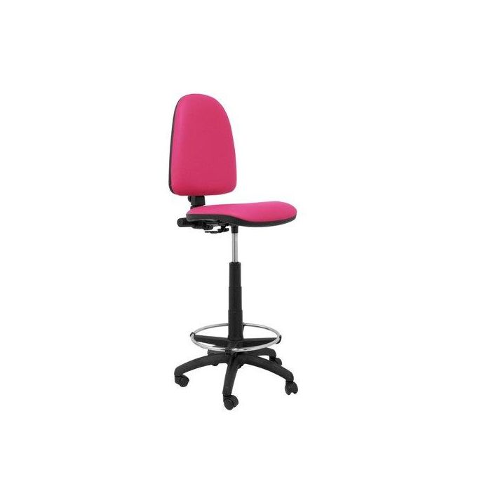 Taburete Piqueras Y Crespo Ayna Ergonomico Mecanismo De Contacto Permanente Regulable En Altura Y Aro Reposapies Asiento Y Respaldo Tapizados Similpiel Rosa