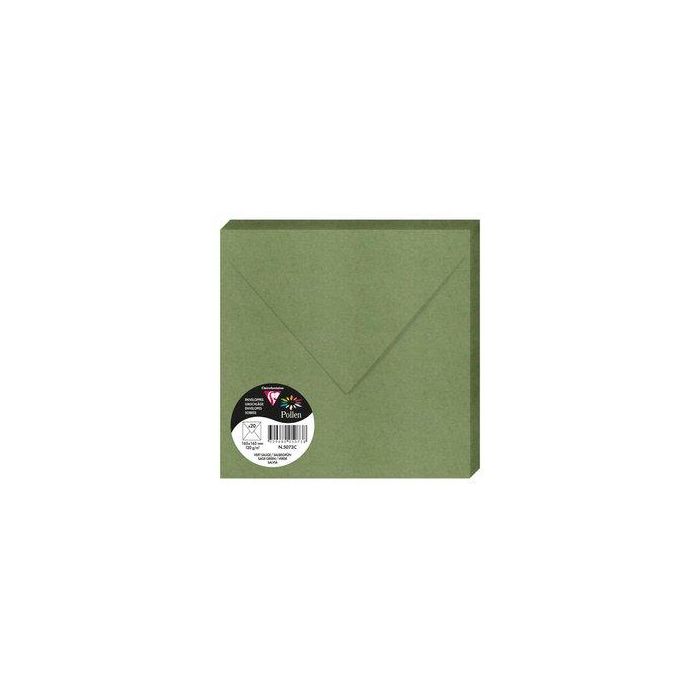 Sobre Clairefontaine Pollen 165X165 120G Verde Salvia Paquete De 20