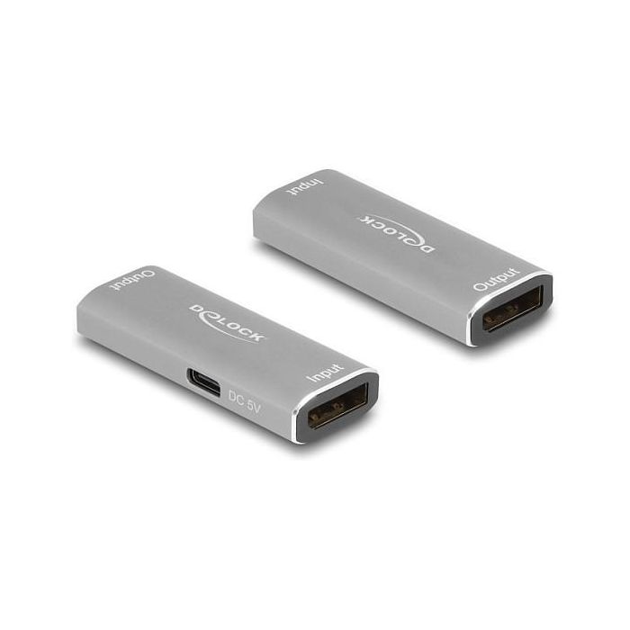 DeLOCK Repetidor Booster DisplayPort 1.4, 8K 30 Hz, Hasta 20 Metros, Resolución 7680 x 4320, Negro 0 DeLOCK Repetidor Booster DisplayPort 1.4, 8K 30 Hz, Hasta 20 Metros, Resolución 7680 x 4320, Negro 0