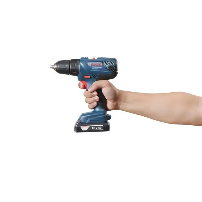 Bosch Professional Taladro Atornillador GSR 18V-21 + 2 Baterías 2.0Ah + Cargador GAL 18V-40 L-Boxx 1