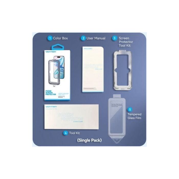 Protector de Pantalla de Cristal Templado Vention KUKTCA-30 para iPhone 15 Pro + Herramienta de Instalación Antipolvo 3 Protector de Pantalla de Cristal Templado Vention KUKTCA-30 para iPhone 15 Pro + Herramienta de Instalación Antipolvo 3