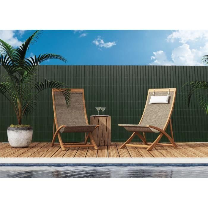 Pantalla de caña de PVC de doble cara - NATURE - 1 x 3 m - 1600 g/m² - Opaco 4/5 - Anti-UV - Verde 2 Pantalla de caña de PVC de doble cara - NATURE - 1 x 3 m - 1600 g/m² - Opaco 4/5 - Anti-UV - Verde 2