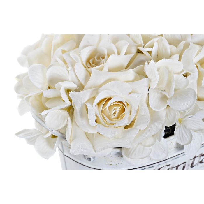 DKD Home Decor Flor Shabby Blanco 15 x 17 x 24 cm (2 Unidades) 2 DKD Home Decor Flor Shabby Blanco 15 x 17 x 24 cm (2 Unidades) 2