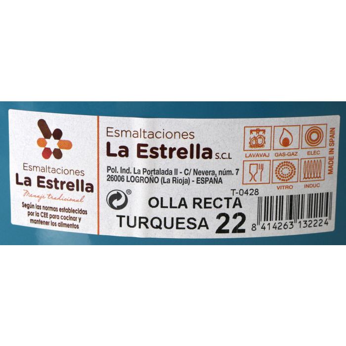 Olla Recta con Tapa 22 cm Turquesa - La Estrella (6 Unidades) 1 Olla Recta con Tapa 22 cm Turquesa - La Estrella (6 Unidades) 1