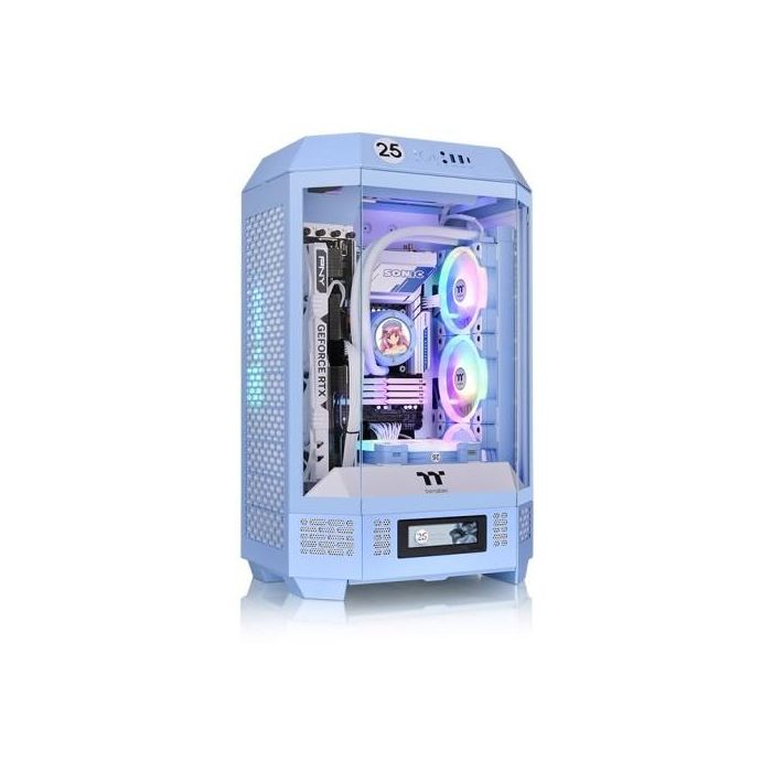 Thermaltake The Tower 300 Hydrangea Blue Micro Torre PC micro ATX/Mini-ITX, Ventilador 140mm, Vidrio Templado