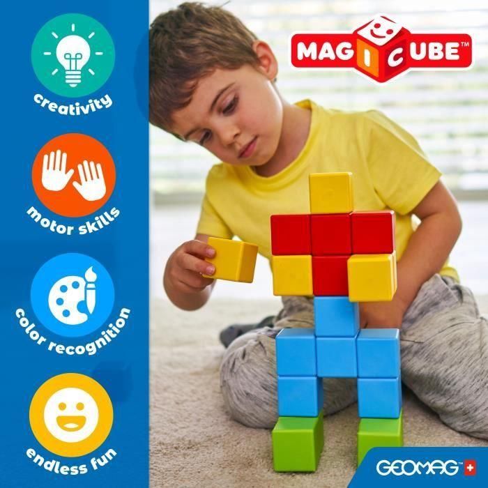 Geomag MAGICUBE Animal Friends Juego de Construcción Magnética 4 Cubos Figuras Animales para Niños +18 Meses 5