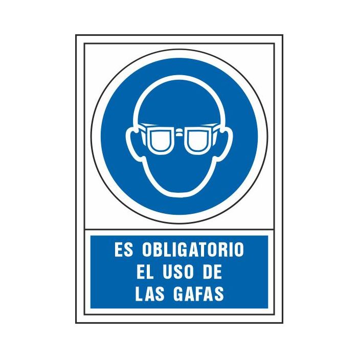 Pictograma Syssa Señal De Obligacion Es Obligatorio El Uso De Las Gafas En Pvc 245x345 mm