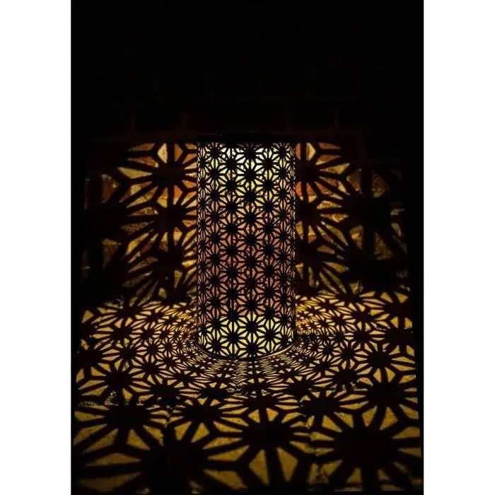 Garden Id Lámpara solar 70703363 Columna Ø15 H30 cm Oro-Negro Batería Recargable AAA 1