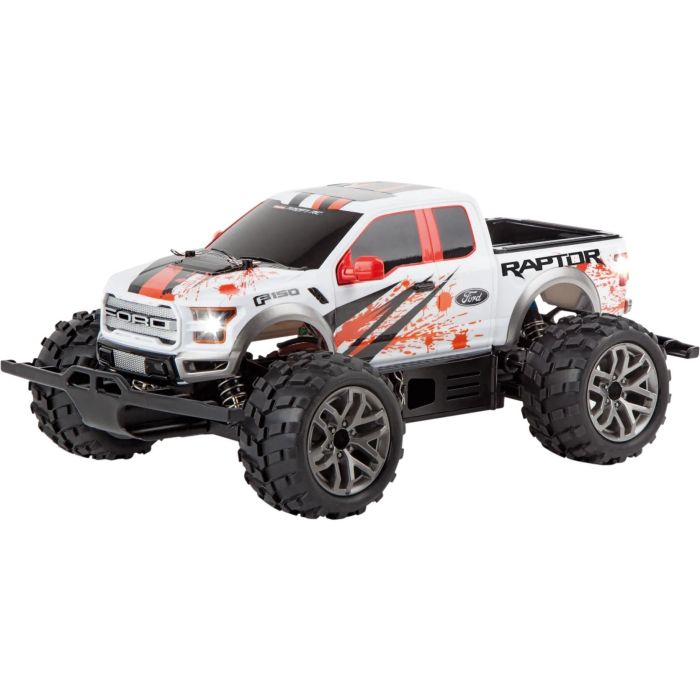 Carrera Ford F-150 Raptor -PX- Coche RC Off-Road 2.4GHz, Escala 1:18, 50 km/h, Negro/Rojo/Blanco
