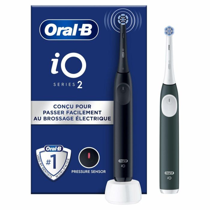 Cepillo de Dientes Eléctrico Oral-B IO2 DUO Negro Verde (2 Unidades) 9