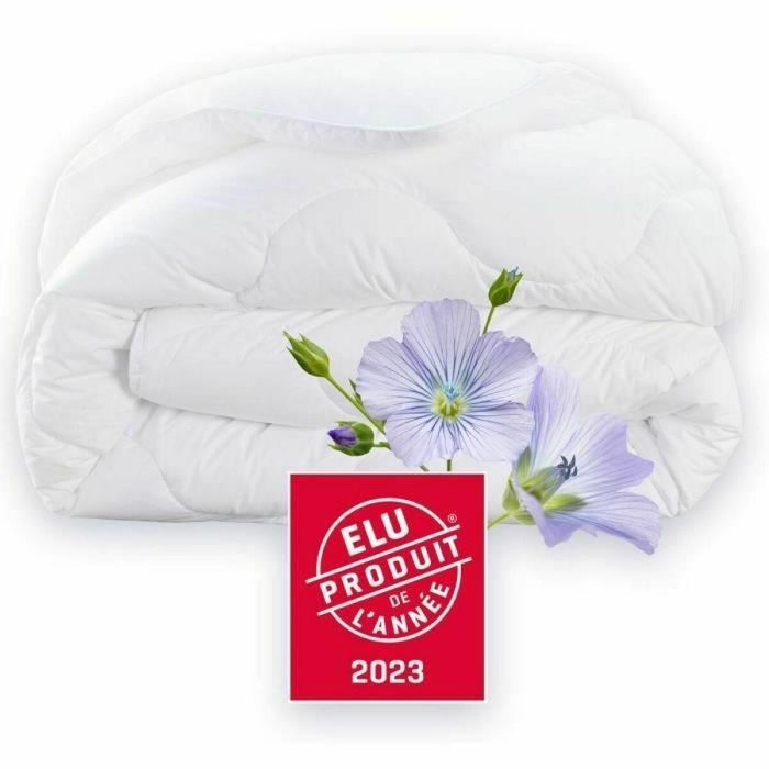 Dodo DOD3307419665019 Edredón CHAMPS DE LIN Cálido 450g/m² Suave Antiácaros Antibacteriano 140x200 cm 1 Persona Blanco 4
