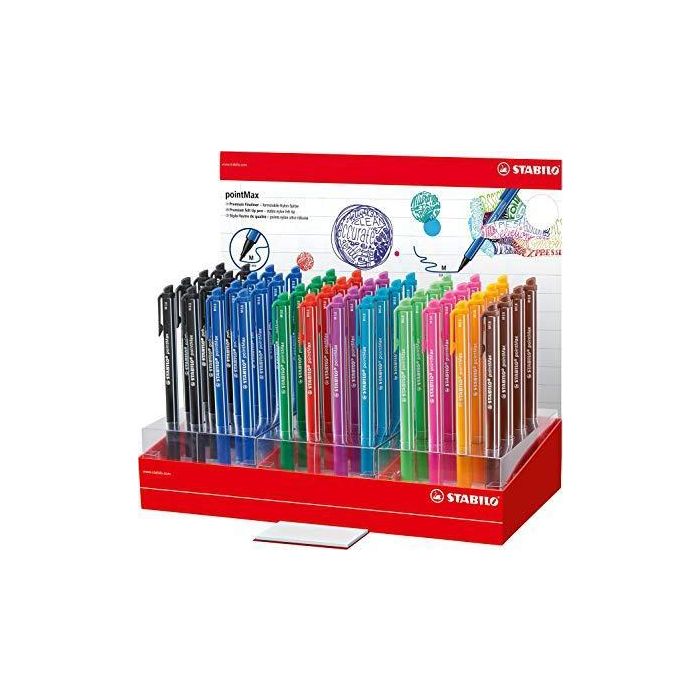 Stabilo Rotuladores Pointmax C-Surtidos, Expositor 48 Ud - Variedad de Colores