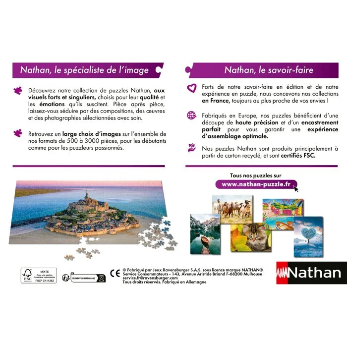 Nathan Rompecabezas Adultos 500 Piezas Manada de Elefantes Panorámico - Colección Vida Silvestre 12001866, A partir de 12 años, Calidad Premium