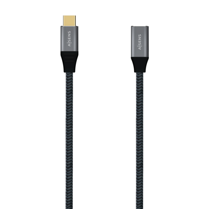Cable Alargador USB 3.2 Tipo-C Aisens A107-0635 20GBPS 5A 100W/ USB Tipo-C Macho - USB Tipo-C Hembra/ Hasta 100W/ 2500Mbps/ 1m/ Gris Cable Alargador USB 3.2 Tipo-C Aisens A107-0635 20GBPS 5A 100W/ USB Tipo-C Macho - USB Tipo-C Hembra/ Hasta 100W/ 2500Mbps/ 1m/ Gris