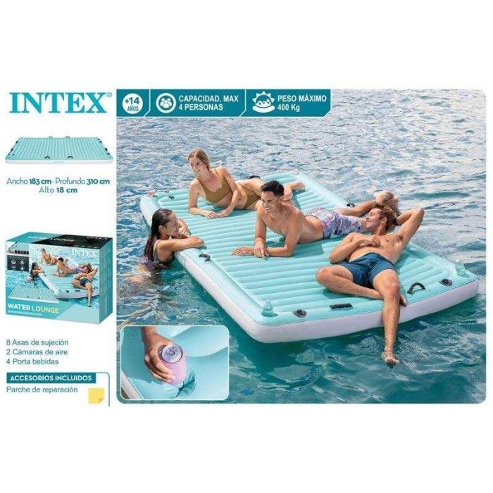 Flotador Hinchable Intex Manta Blanco Turquesa 310 x 18 x 183 cm 3