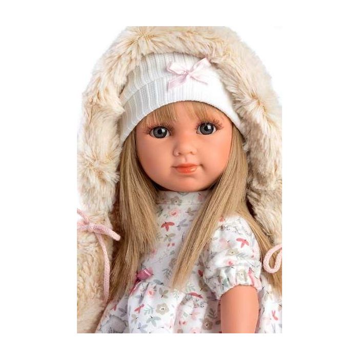 Muñeca elena con vestido flores, abrigo rosa con gorro y calcetas de pelo. 35 cm cuerpo vinilo 2 Muñeca elena con vestido flores, abrigo rosa con gorro y calcetas de pelo. 35 cm cuerpo vinilo 2