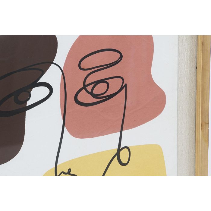 DKD Home Decor Cuadro Scandi Amarillo Granate 2 x 70 x 55 cm (2 Unidades) 2