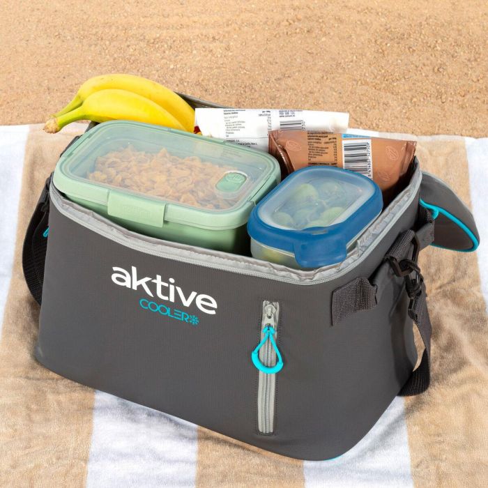 Nevera Portátil Aktive 18 L 34 x 26 x 21 cm Negro (6 Unidades) 4 Nevera Portátil Aktive 18 L 34 x 26 x 21 cm Negro (6 Unidades) 4
