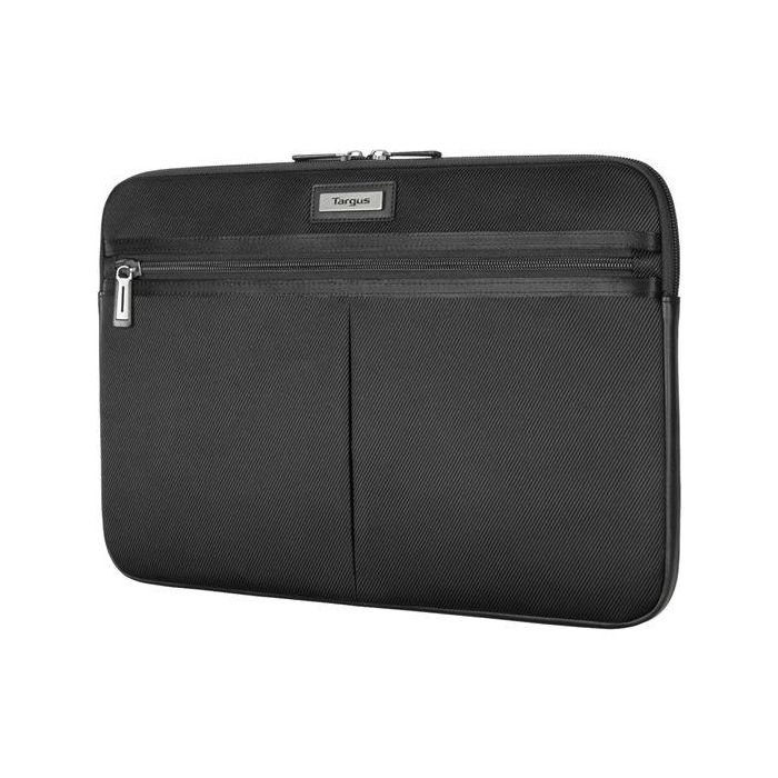 Targus Maletín / Funda Mobile Elite para Portátil 13-14" Negro, Nailon y Símil Piel, Acolchado con Bolsillo Cremallera 1