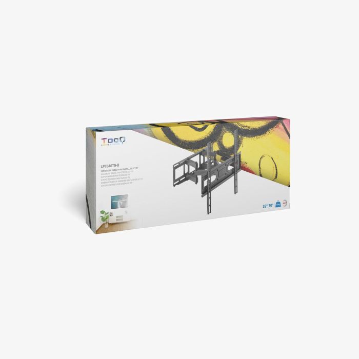 Tooq Soporte de Pared Articulado para Pantallas TV 32-70 Pulgadas, Compatible VESA hasta 400x400, Inclinable/Giratorio, 40kg, Negro, Curvas 4 Tooq Soporte de Pared Articulado para Pantallas TV 32-70 Pulgadas, Compatible VESA hasta 400x400, Inclinable/Giratorio, 40kg, Negro, Curvas 4