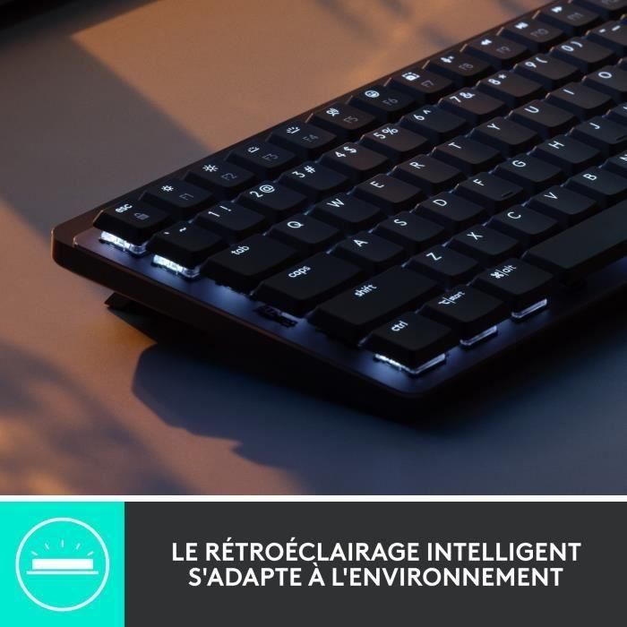 Logitech - Teclado inalámbrico - MX - Mecánico - Rendimiento retroiluminado - Grafito 3 Logitech - Teclado inalámbrico - MX - Mecánico - Rendimiento retroiluminado - Grafito 3