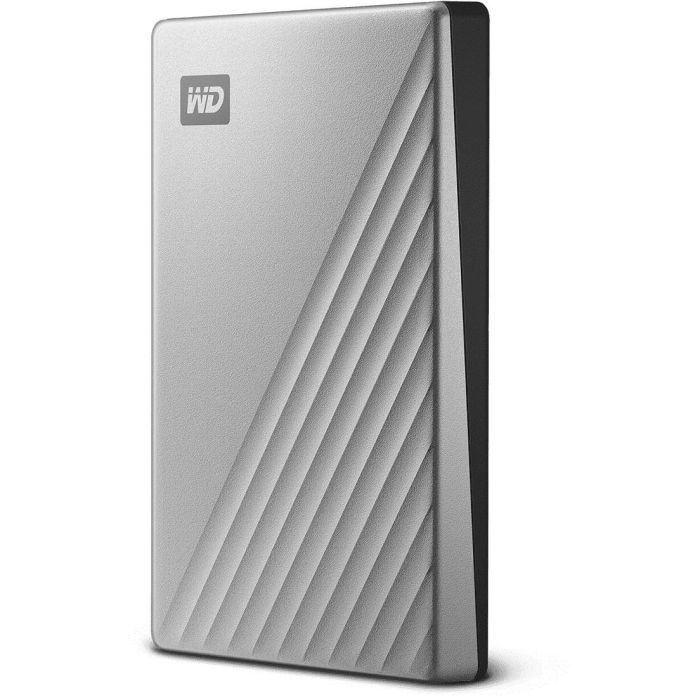 WD Disco Duro Externo Portátil 5TB USB 3.1 Tipo C con Adaptador USB-A, Cifrado AES 256-bit, Copia Seguridad Automática para Mac, Plata 2