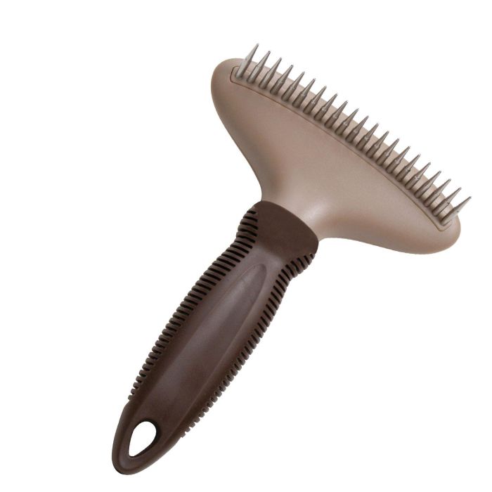 Gloria Rastrillo Profesional para Eliminar Subpelo Denso en Perros Nórdicos y Pastor Alemán | Púas Fuertes y Mango Ergonómico.