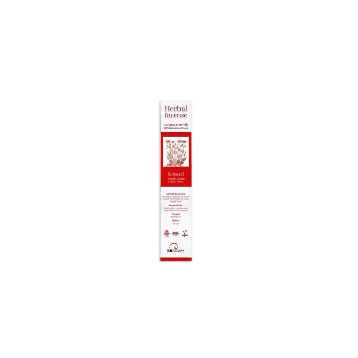 BIOAROMA Incienso Sensual Ayurveda Mirra Pachuli Geranio Ylang Ylang, Ecológico y Comercio Justo, 5 packs x 12 varitas