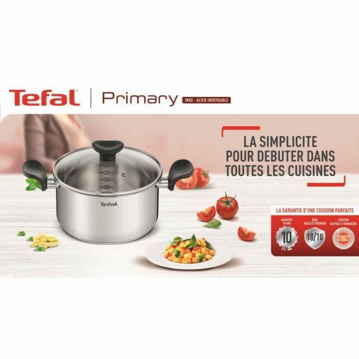 TEFAL E3084604 PRIMARIO Cacerola acero inoxidable 24 cm / 5L + tapa / compatible con inducción 1