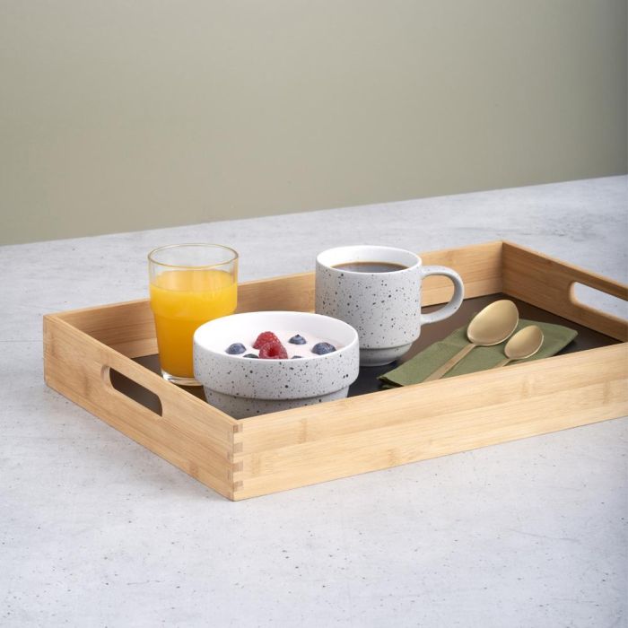 Day Bandeja con Asas 32x48 cm de Bambú con Base Negra 2