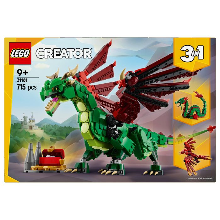 Lego Dragón Medieval 31161 Creator, Juego de Construcción, 3 Modelos en 1, Edad +9 Años
