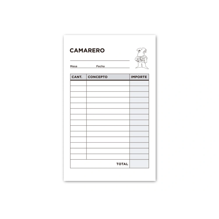 Liderpapel Talonario Camarero T150 Bolsillo Original 85x135mm 1 Liderpapel Talonario Camarero T150 Bolsillo Original 85x135mm 1