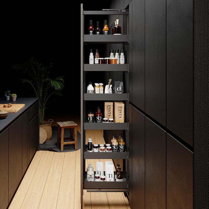 Menage Confort Columna Extraíble Bandejero Nova Flat para Armario Cocina Módulo 400 Alto 1900-2300 Cierre Amortiguado Extracción Total Menage Confort Columna Extraíble Bandejero Nova Flat para Armario Cocina Módulo 400 Alto 1900-2300 Cierre Amortiguado Extracción Total