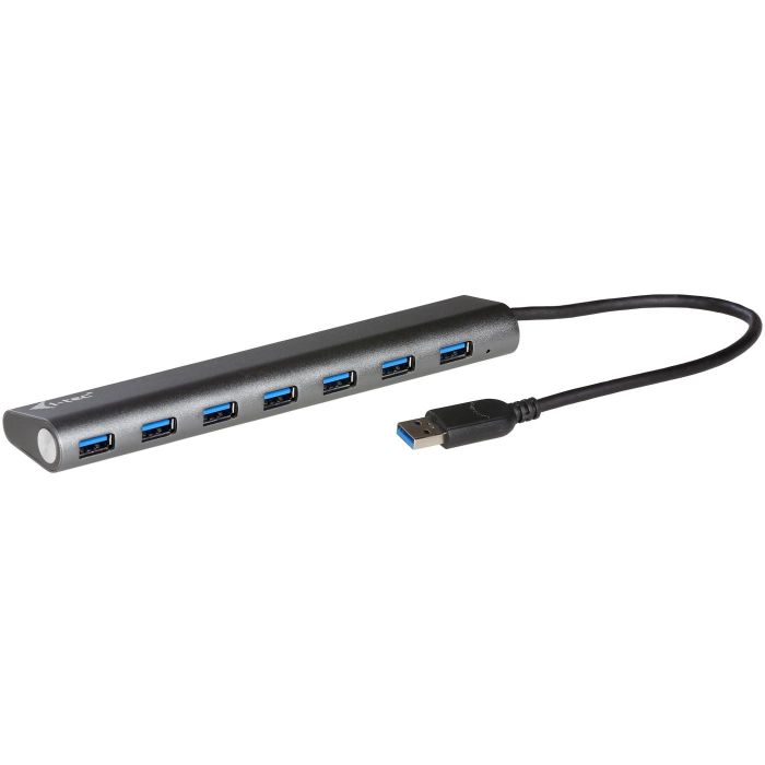 i-tec Concentrador USB 3.0 SuperSpeed de 7 Puertos, USB 3.2 Gen 1 Tipo-A, 5000 Mbit/s, Plata, Carcasa de Metal 1