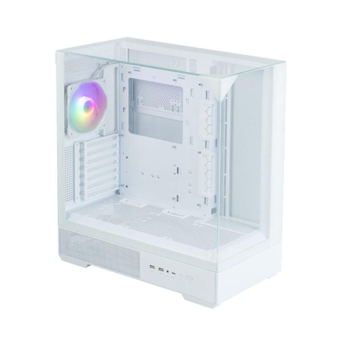 Zalman P40 Prism White Midi Tower PC, Caja de ordenador Blanco, Panel de vidrio templado, Iluminación RGB 15