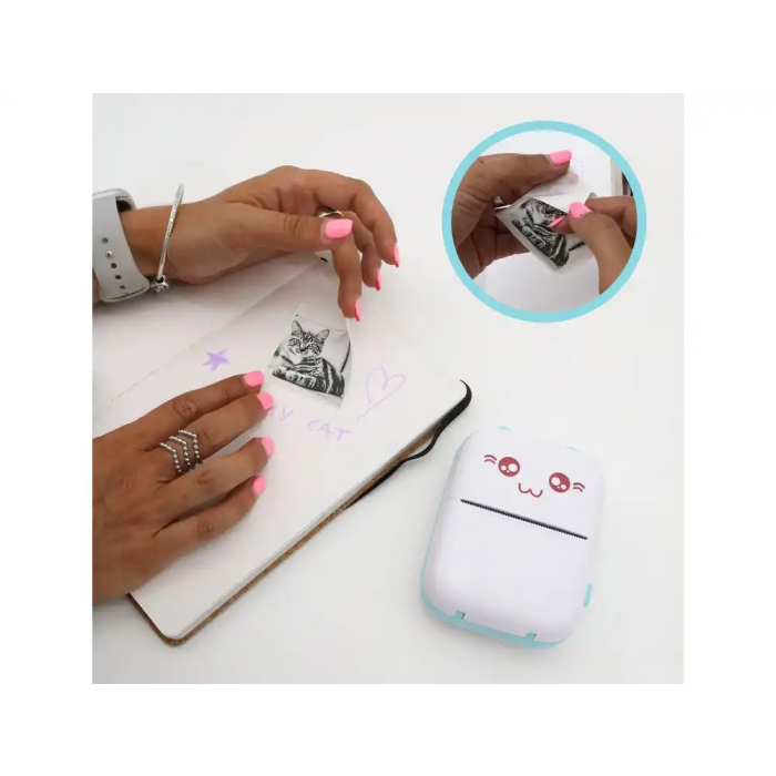 Wondee Mini Impresora Térmica Funny Azul Bluetooth Inalámbrica Portátil Sin Tinta para Móvil iOS Android 5