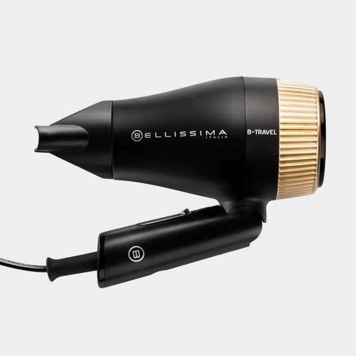 Secador de pelo - Bellissima - Viaje compacto para todo tipo de cabello - Mango plegable - 2 combinaciones y estuche de viaje - 1400W 4 Secador de pelo - Bellissima - Viaje compacto para todo tipo de cabello - Mango plegable - 2 combinaciones y estuche de viaje - 1400W 4