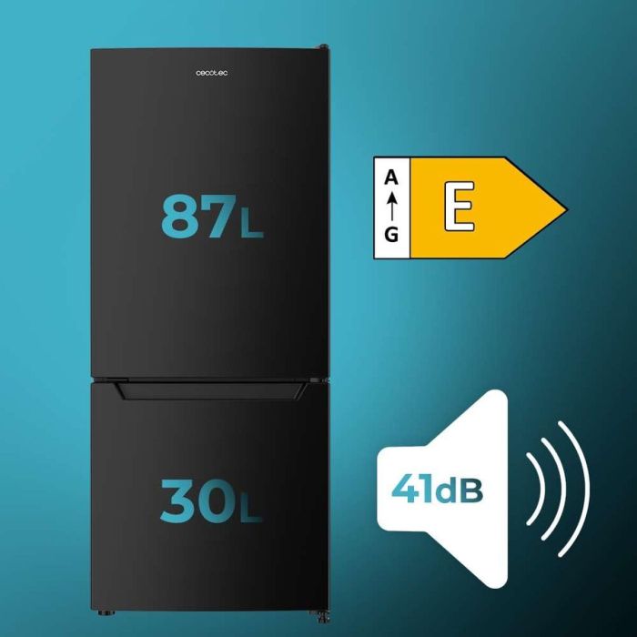 Cecotec frigorífico combinado negro 117 L E Bolero CoolMarket Combi 117 DF 1 Cecotec frigorífico combinado negro 117 L E Bolero CoolMarket Combi 117 DF 1
