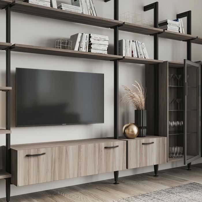 Emuca Kit de soportes para 3 estantes de madera y 1 módulo para la estructura Zero, Zamak, Pintado negro texturizado 3 Emuca Kit de soportes para 3 estantes de madera y 1 módulo para la estructura Zero, Zamak, Pintado negro texturizado 3