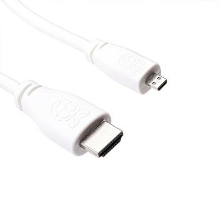 Raspberry Pi T7689AX Cable HDMI 1 m Tipo A Estándar a Tipo D Micro Blanco
