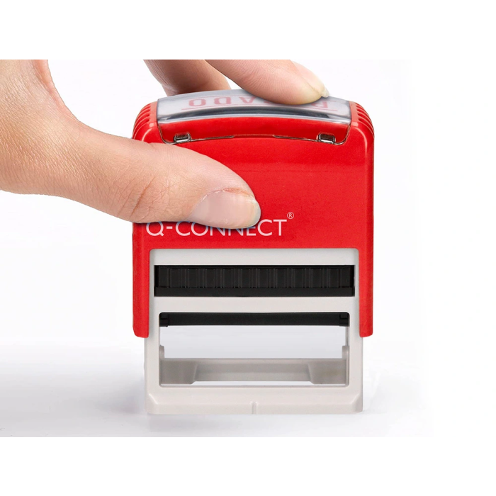Q-connect Sello Entintado Automático Pagado 14x38 mm Color Rojo 6