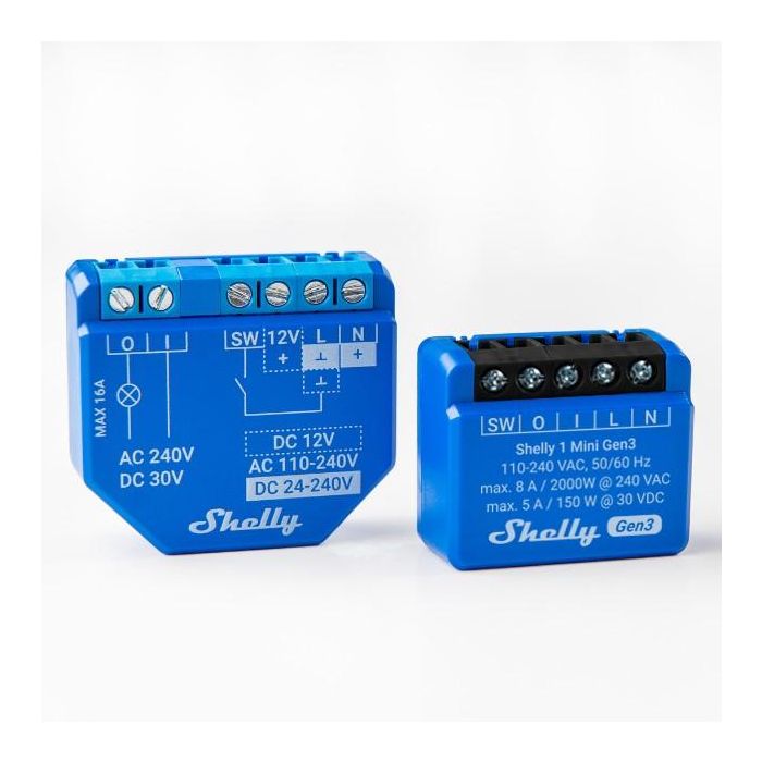 Shelly 1 Mini Gen. 3 Relé Inteligente WiFi Bluetooth 8A 1 Canal Para Empotrar 4