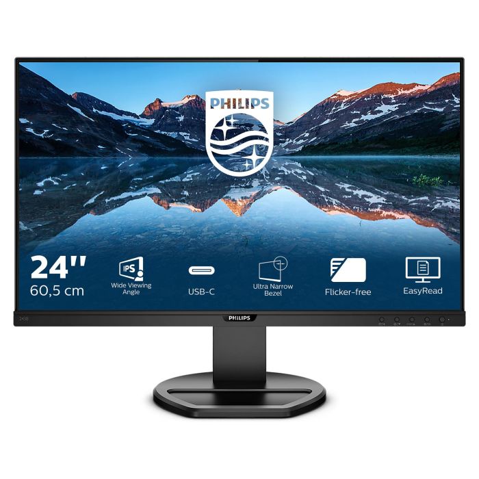 Philips 243B9/00 Monitor 23.8" Full HD IPS (1920x1080) de 75Hz, USB-C 65W, Altavoces, 4ms, HDMI, DisplayPort, Negro
