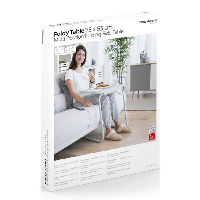Mesa Plegable Auxiliar Multiposición Foldy Table InnovaGoods 2 Mesa Plegable Auxiliar Multiposición Foldy Table InnovaGoods 2