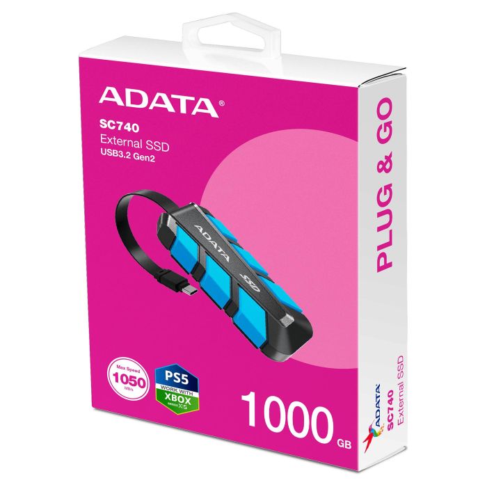 ADATA SC740 1 TB (schwarz/blau, USB-C 3.2 Gen 2 (10 Gbit/s)) 5