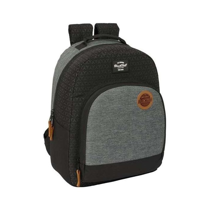 Mochila Escolar BlackFit8 Old school Negro Gris 32 x 42 x 15 cm