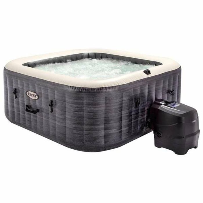 Intex PureSpa Greystone Deluxe Jacuzzi Hinchable de Burbujas para 4 Personas, 795 Litros, 211x211x71 cm Intex PureSpa Greystone Deluxe Jacuzzi Hinchable de Burbujas para 4 Personas, 795 Litros, 211x211x71 cm