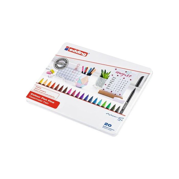 Rotulador Fibra Edding 1200 Caja De Metal De 20